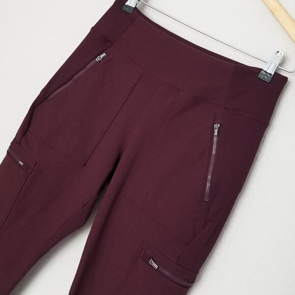 Athleta Headlands Hybrid High Rise Cargo Legging Pants Spiced Cabernet 6P $119 - Picture 13 of 16